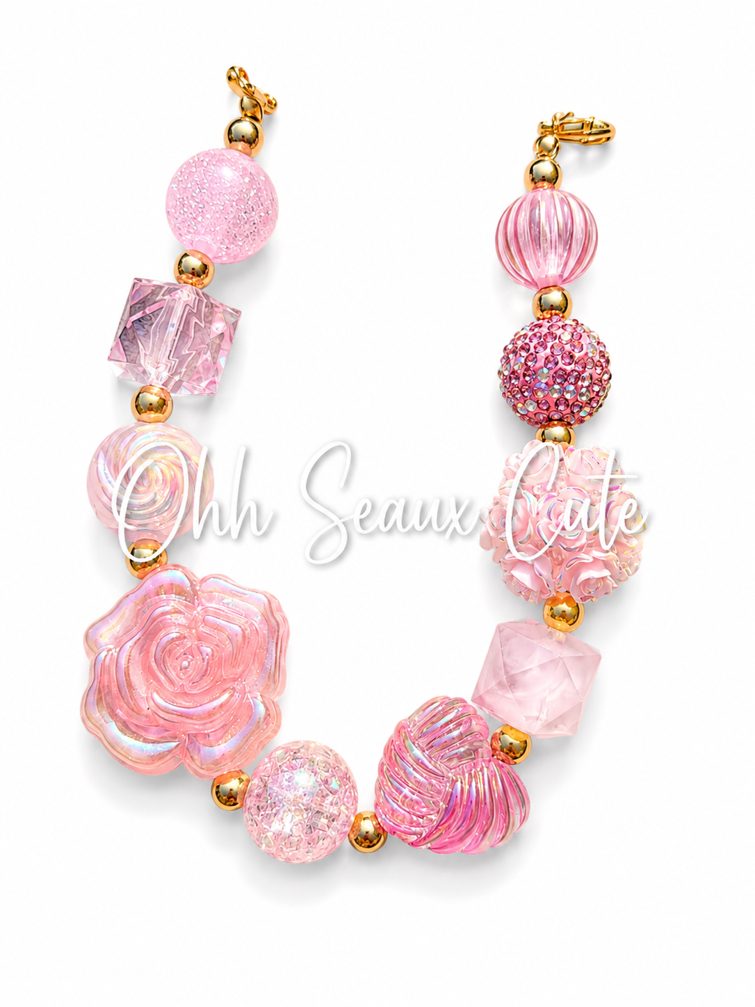 9” Pink Garden 1 Hat Chain