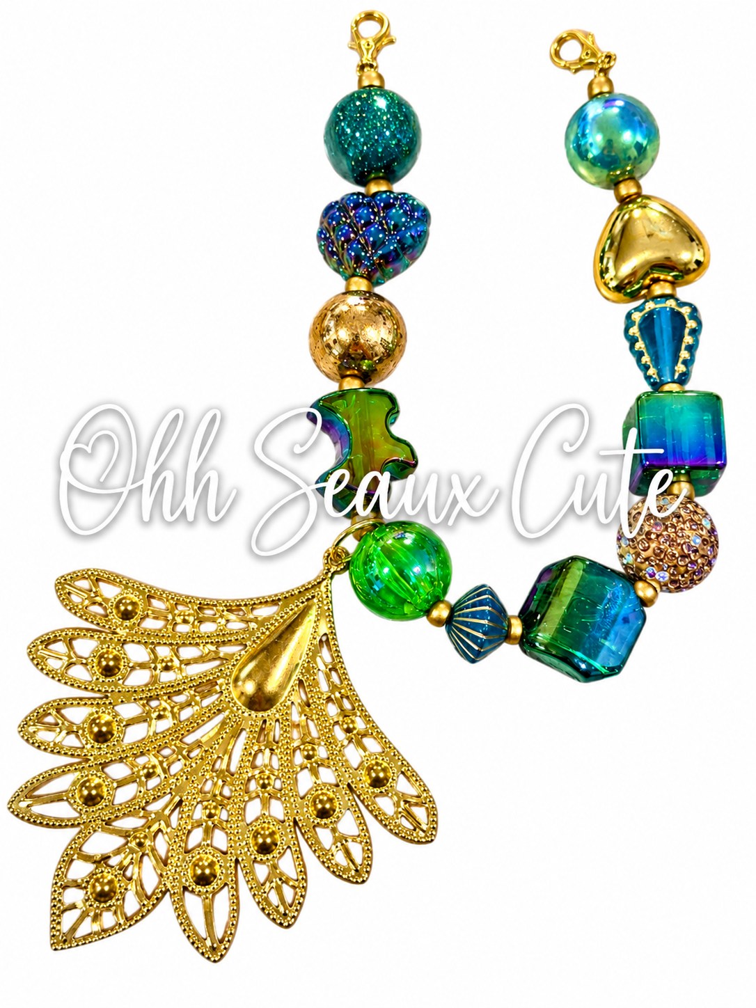 9” Peacock 3 Hat Chain