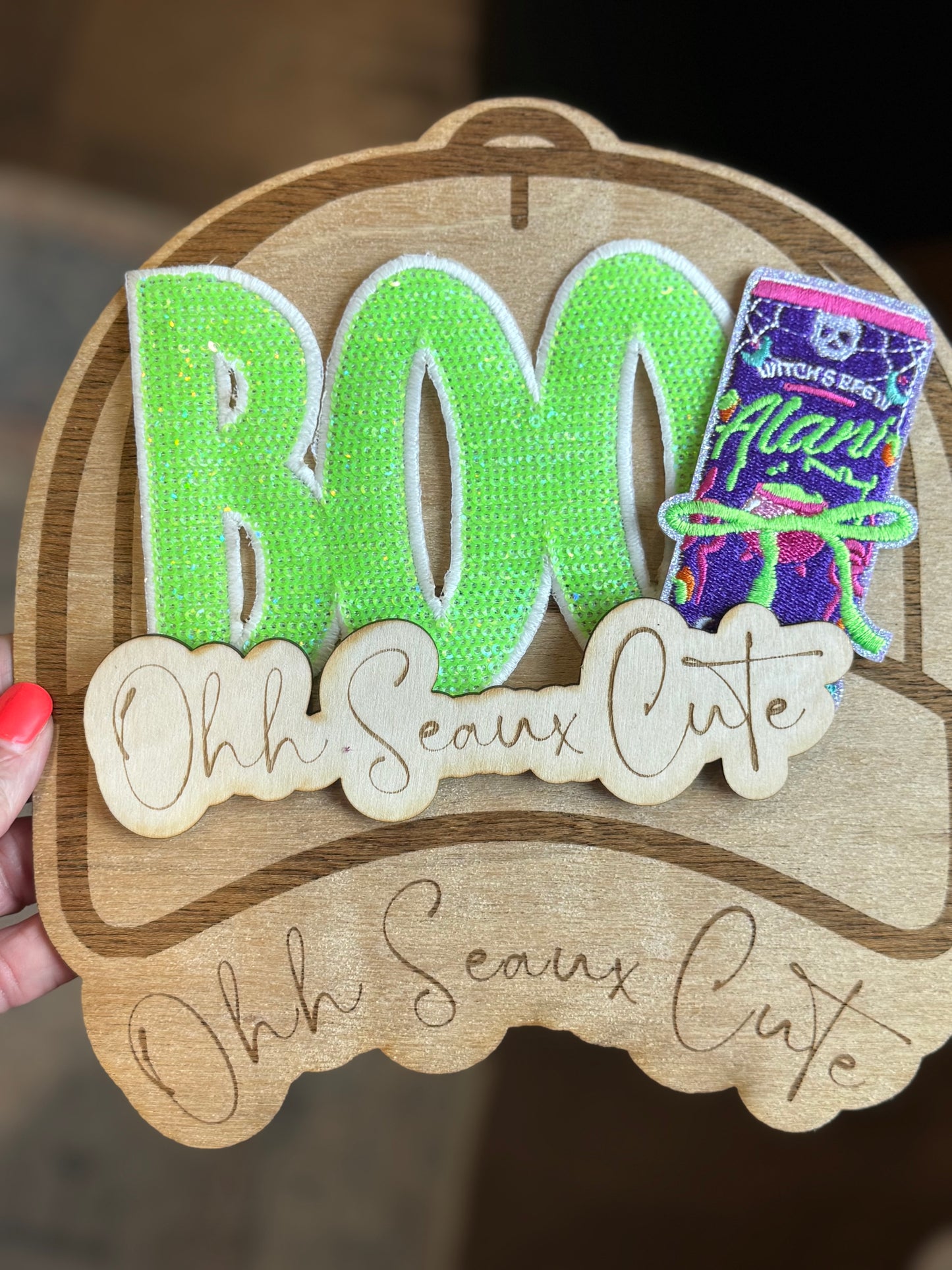 5” Glow Neon Green Sequin BOO (OSC)