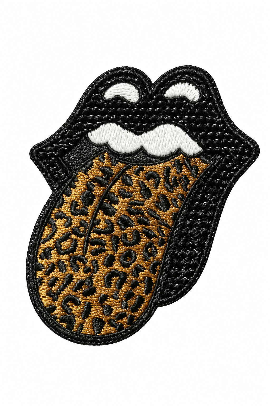 3” Sequin Leopard Tongue- Black