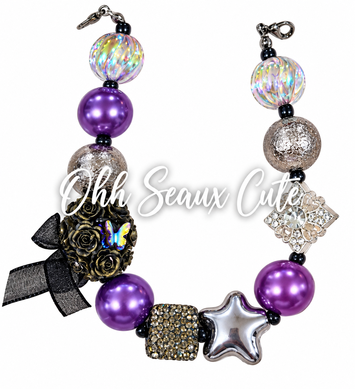 9” Purple Gothic 14 Hat Chain