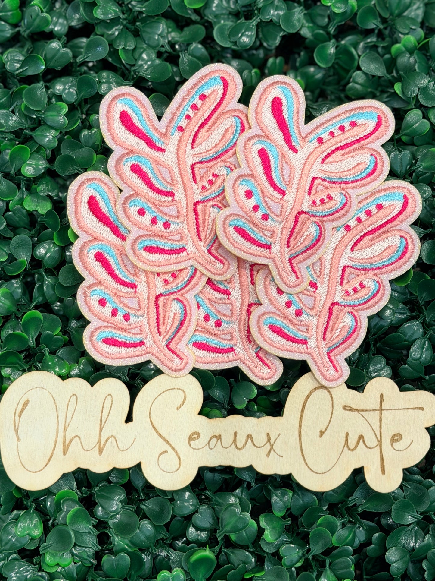 3.5” Glitter Coral Stem