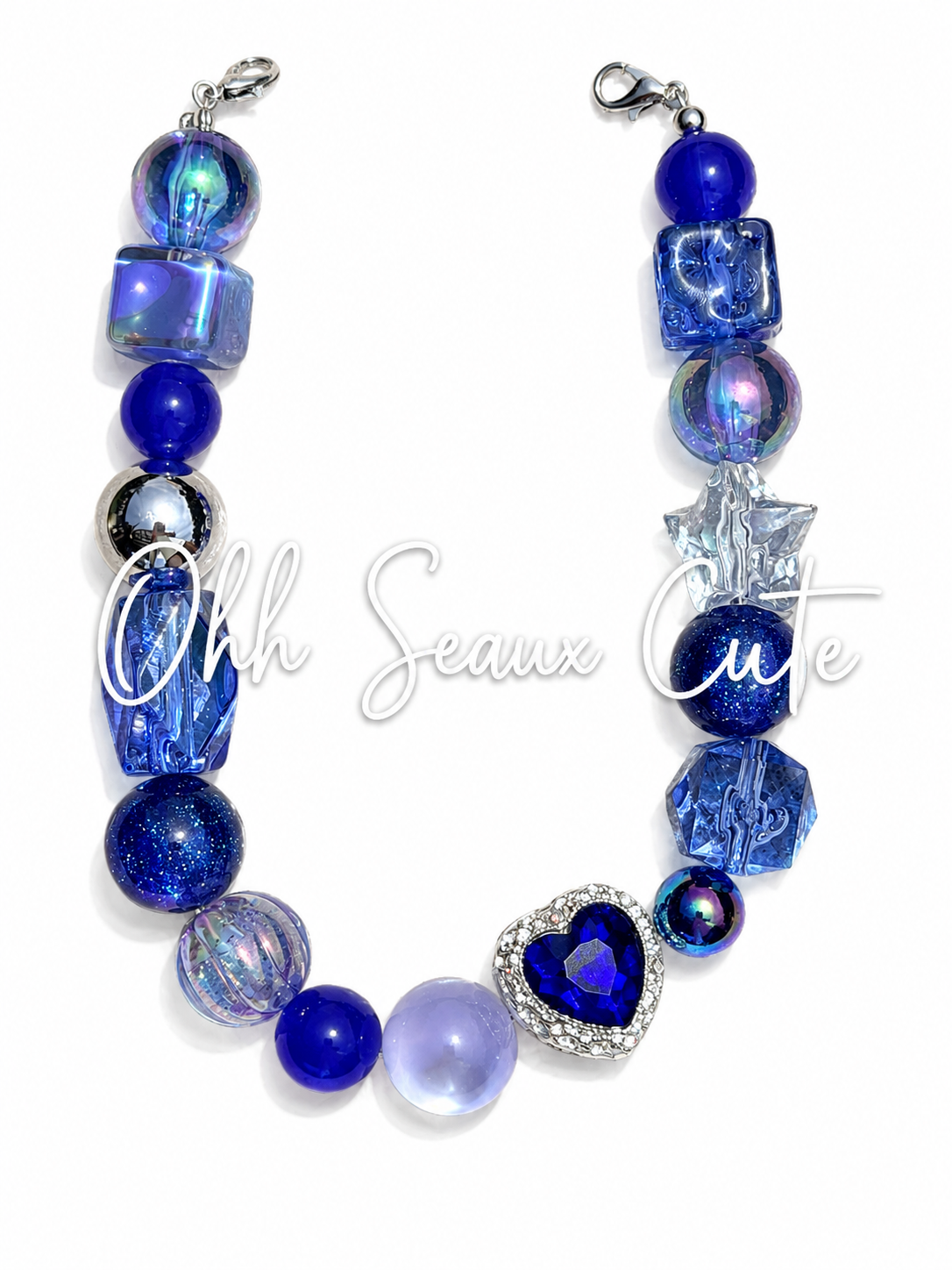 9” Ocean Heart Hat Chain