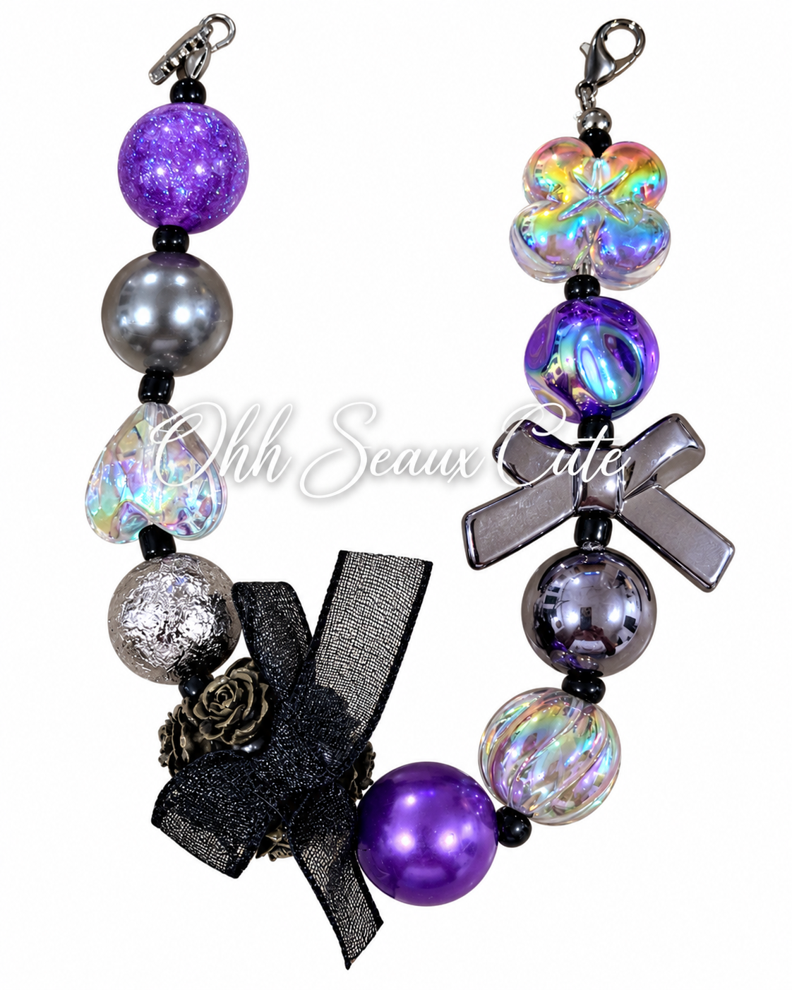 9” Purple Gothic 3 Hat Chain