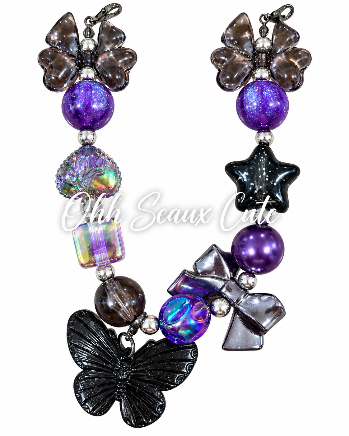 9” Purple Gothic 8 Hat Chain