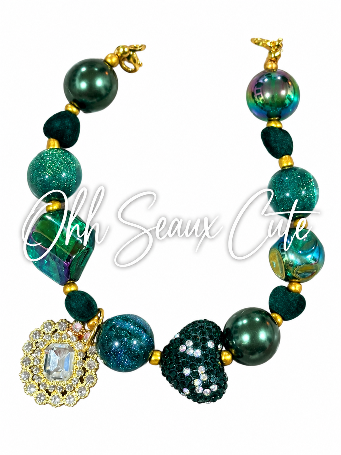 9” Dark Green 2 Hat Chain