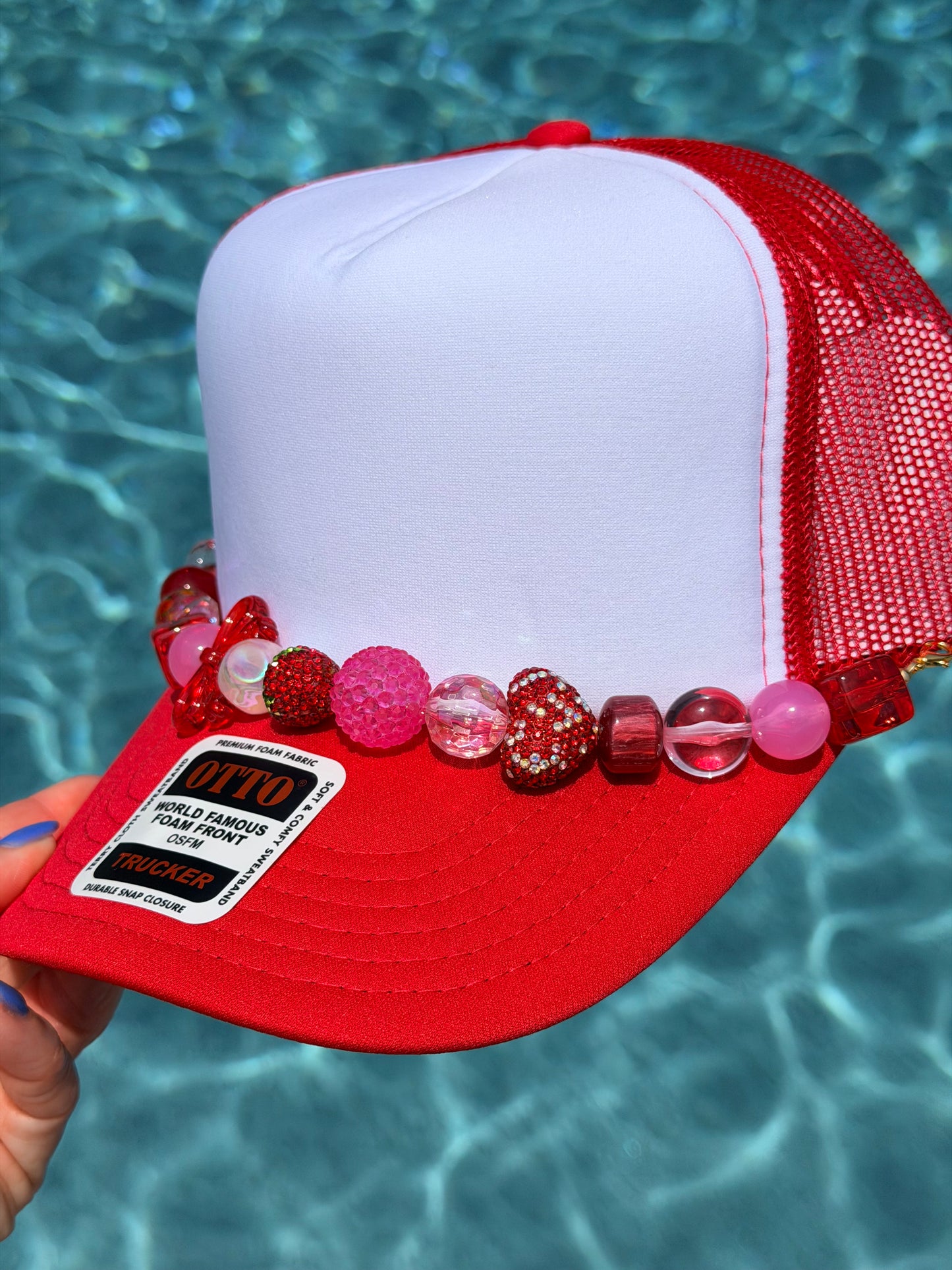 9” Strawberry Bling Hat Chain