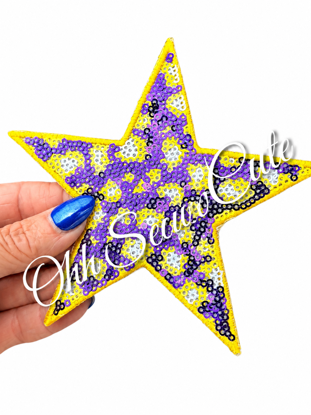 5” Game Day Leopard Star-Yellow/Purple