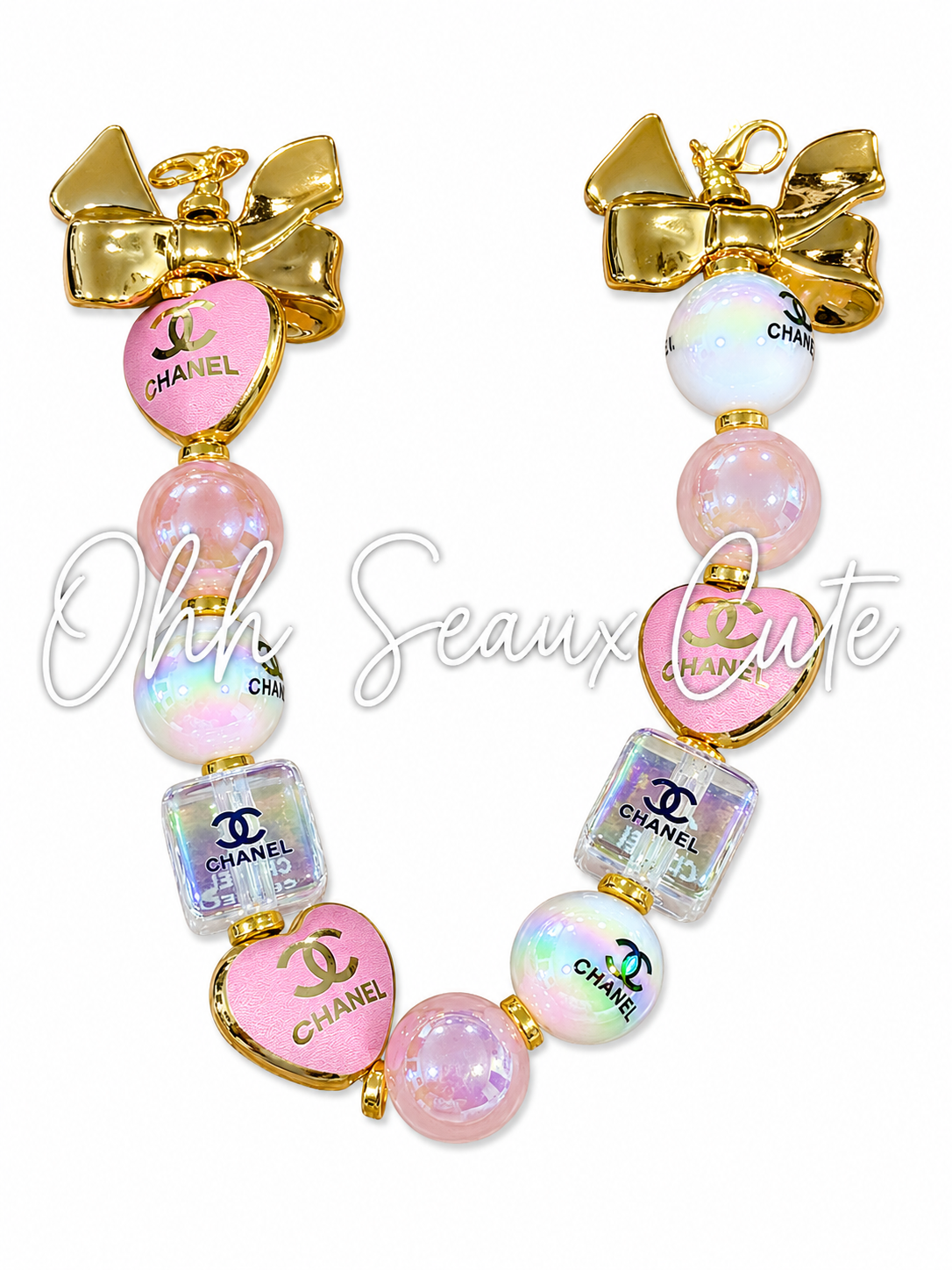 9” CC Pink 1 Hat Chain