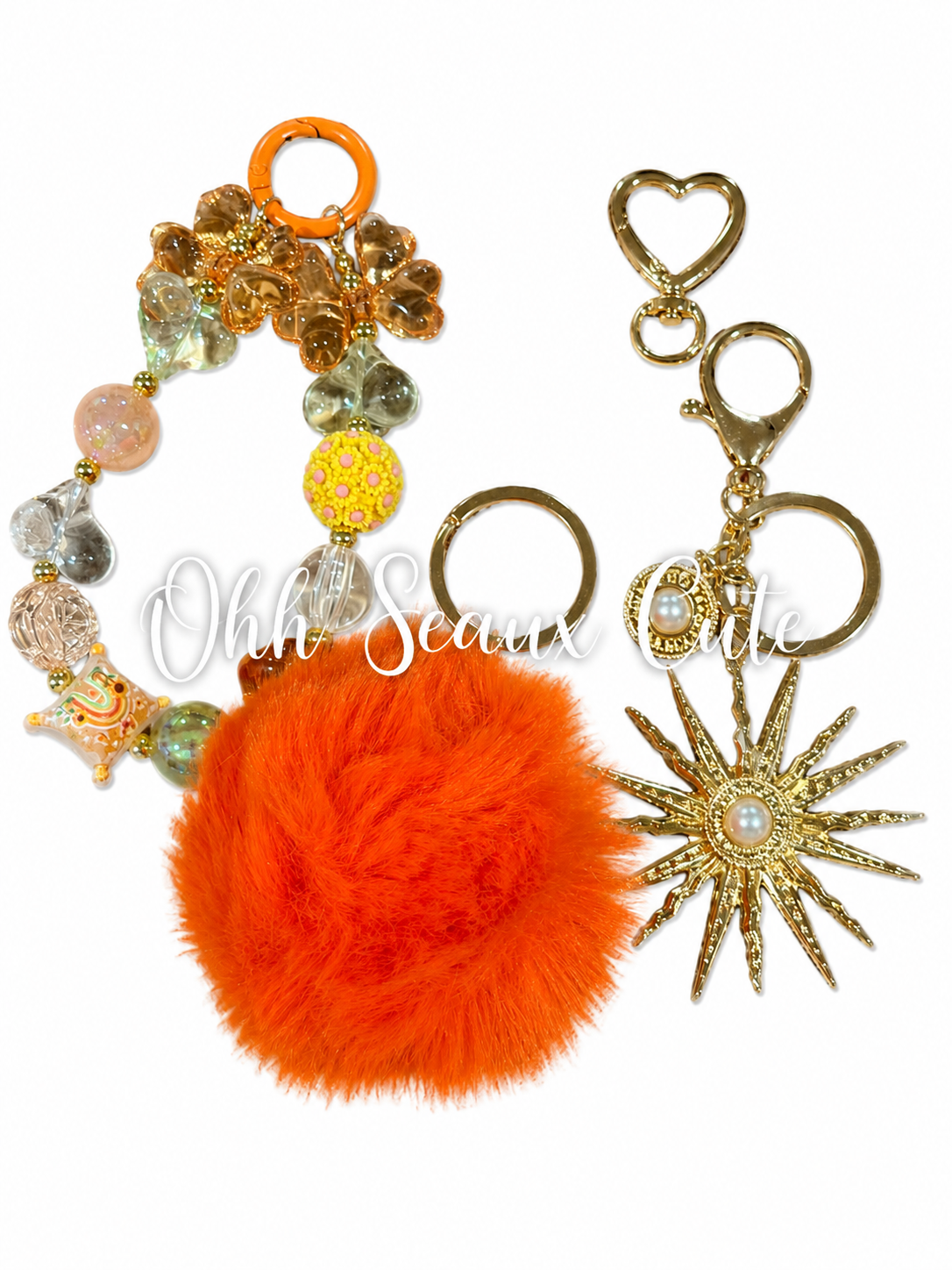 Orange Sunflower Bag Charm