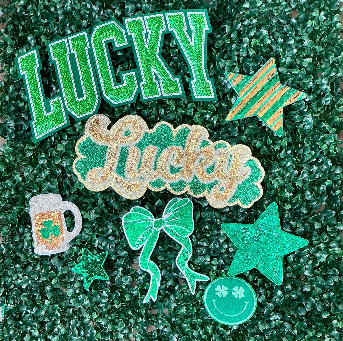11” Sequin LUCKY Patch