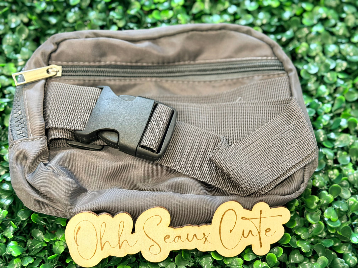 Charcoal Nylon Belt Bag