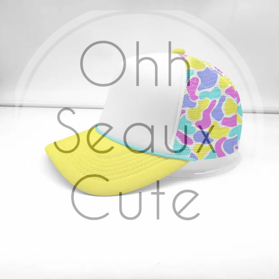 Custom Trucker Hat-Spring Camo