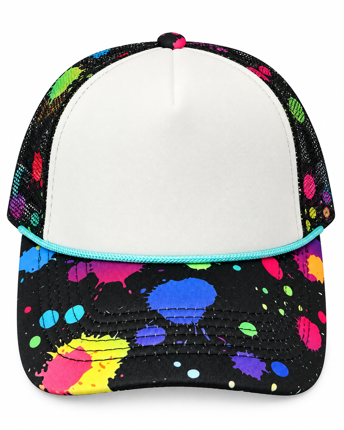Custom Trucker Hat-Neon Splatter