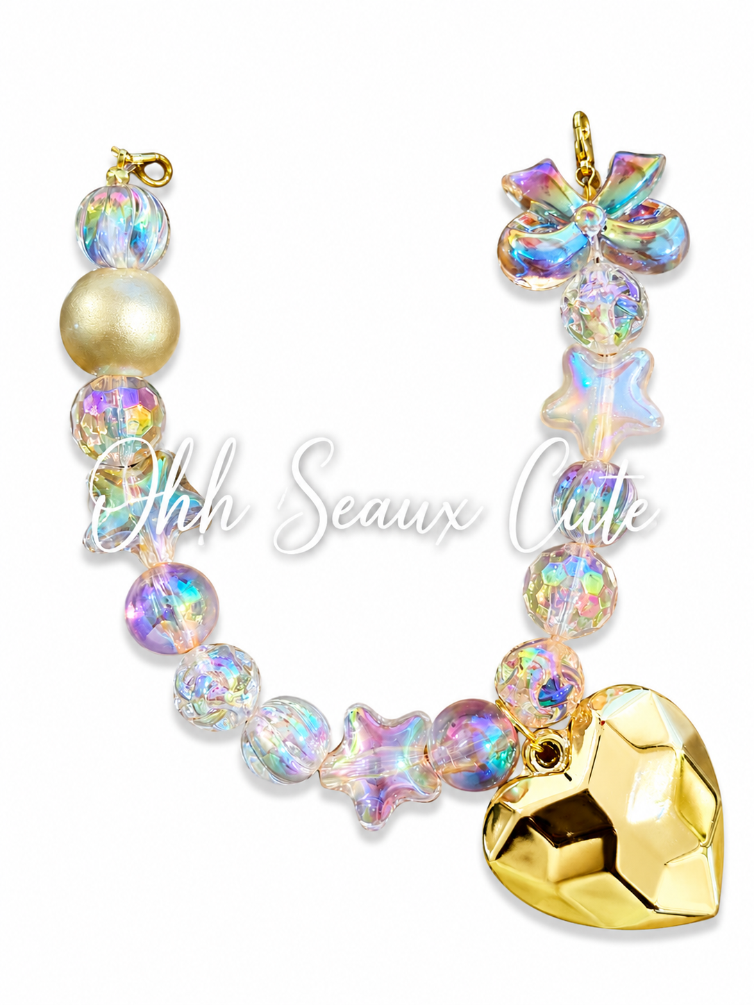 9” Golden Heart Hat Chain
