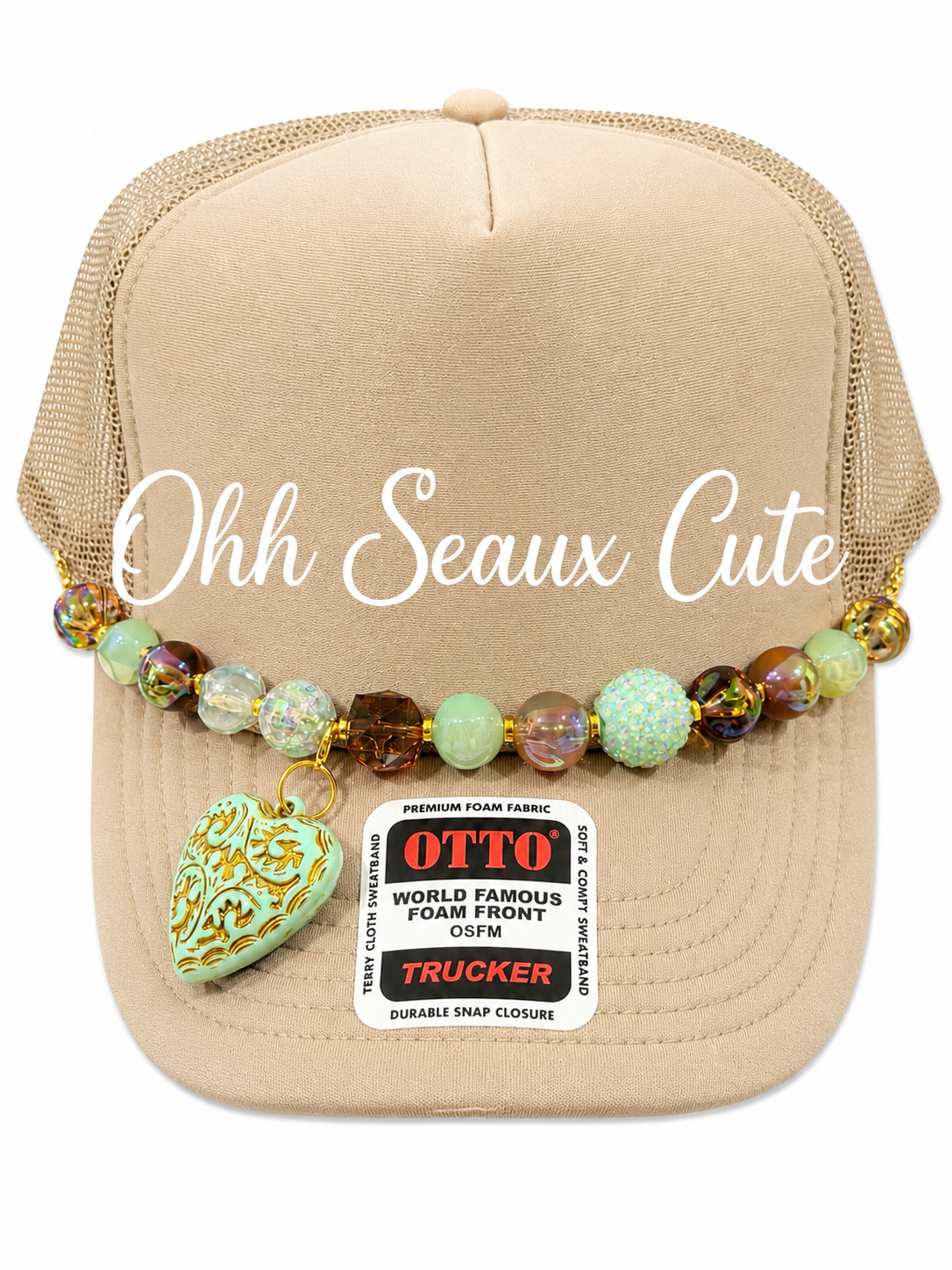 9” Mint Heart Hat Chain