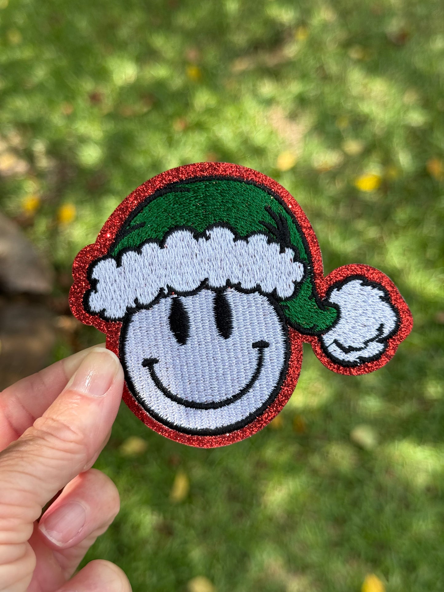 3” Glitter Santa Smiley