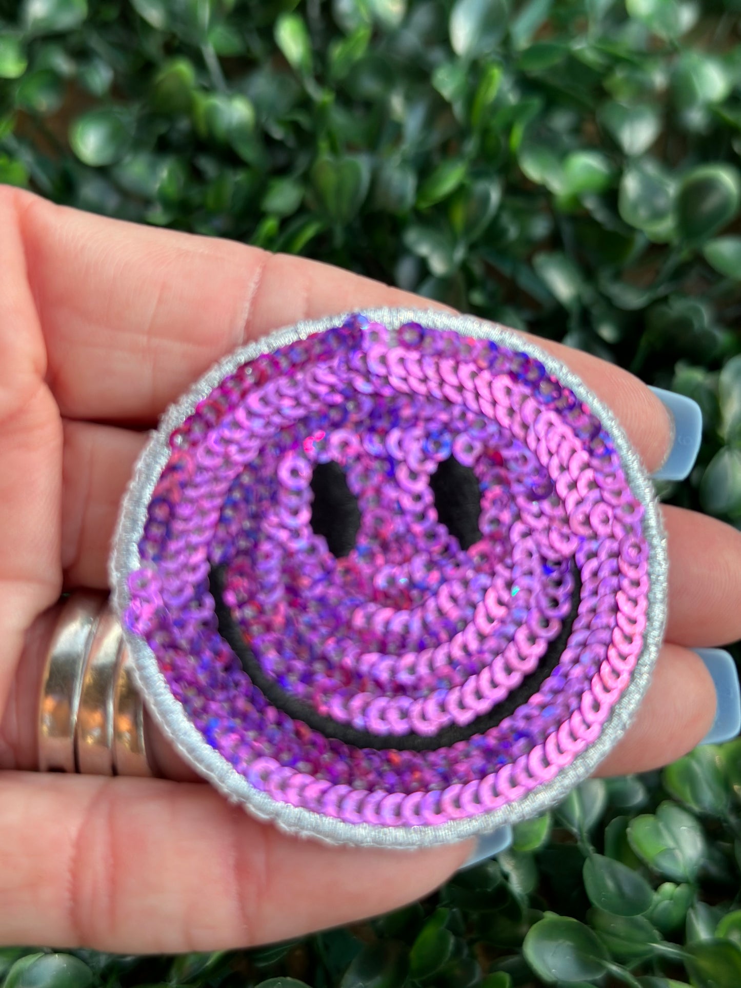 Fall Sequin Smiley 2” Patch