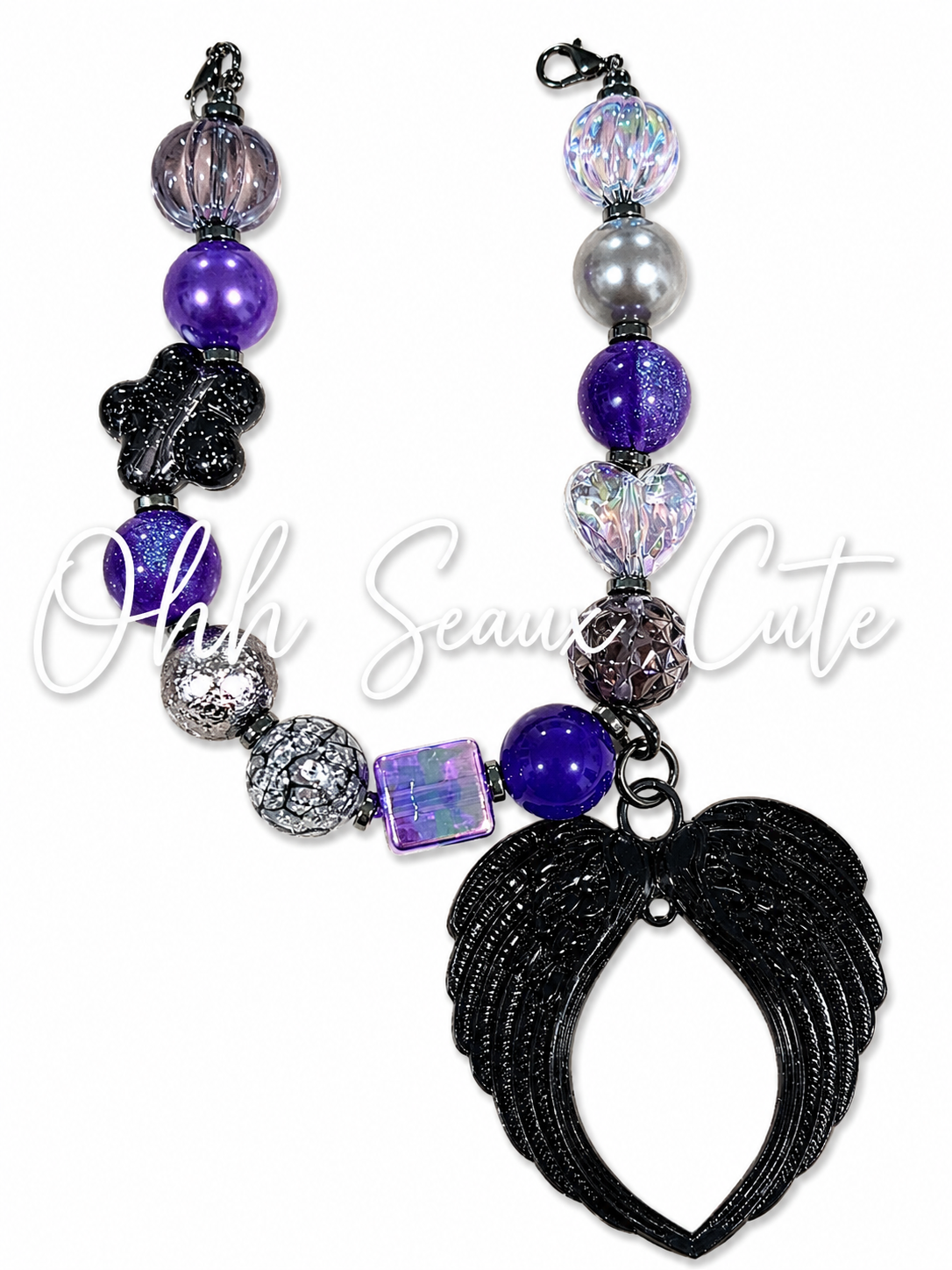 9” Gothic Angel Hat Chain -Detachable Charm