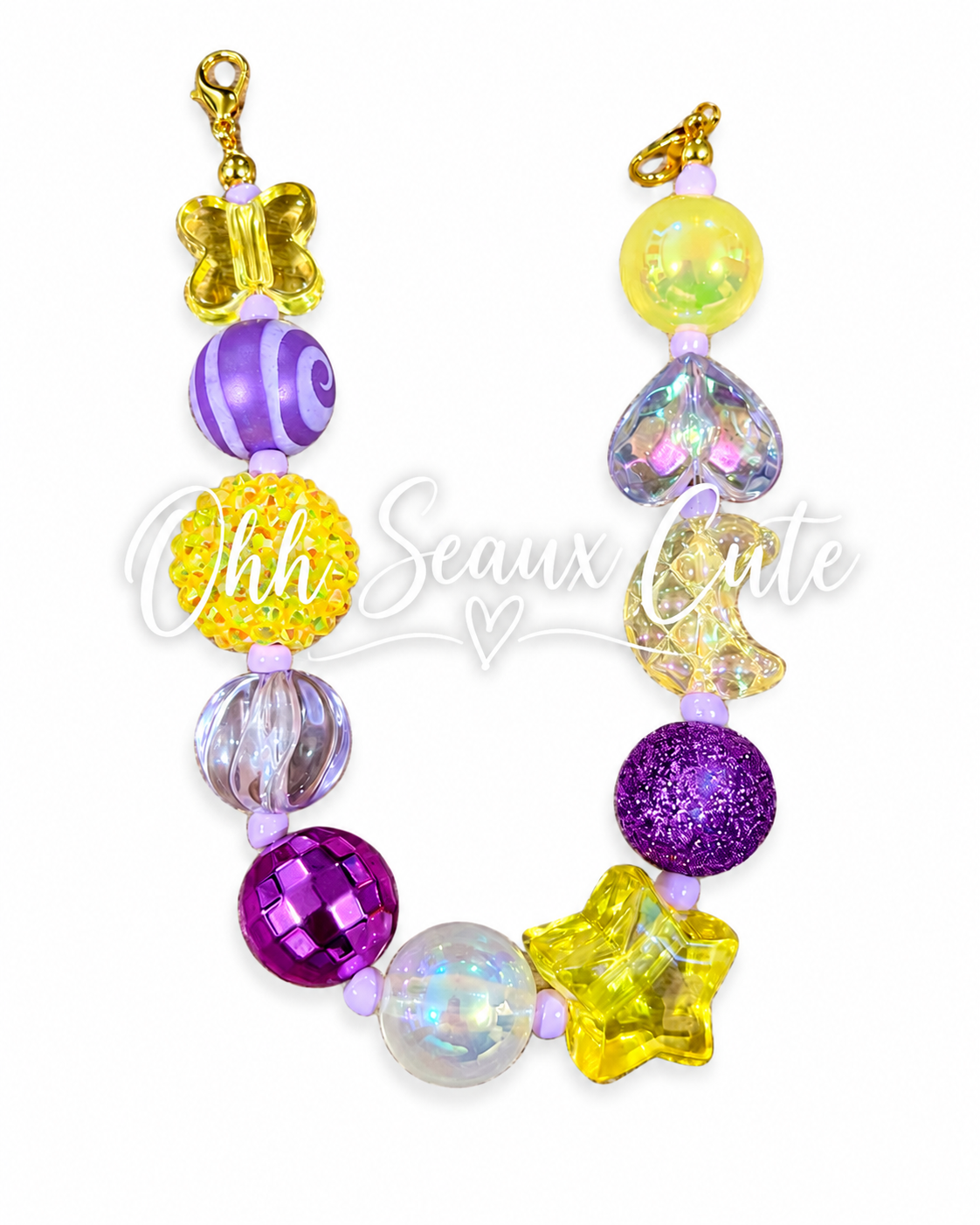 9” Purple/Yellow 3 Hat Chain