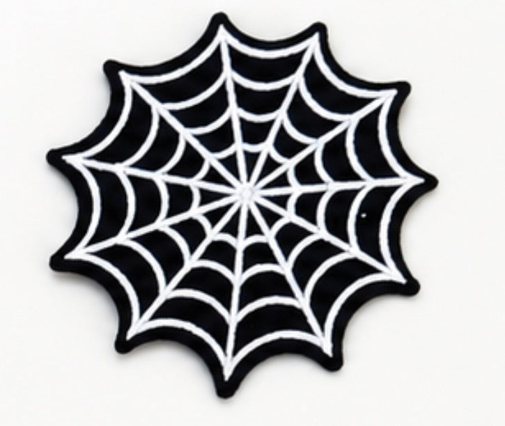 3” Glow Spider Web Black Glitter
