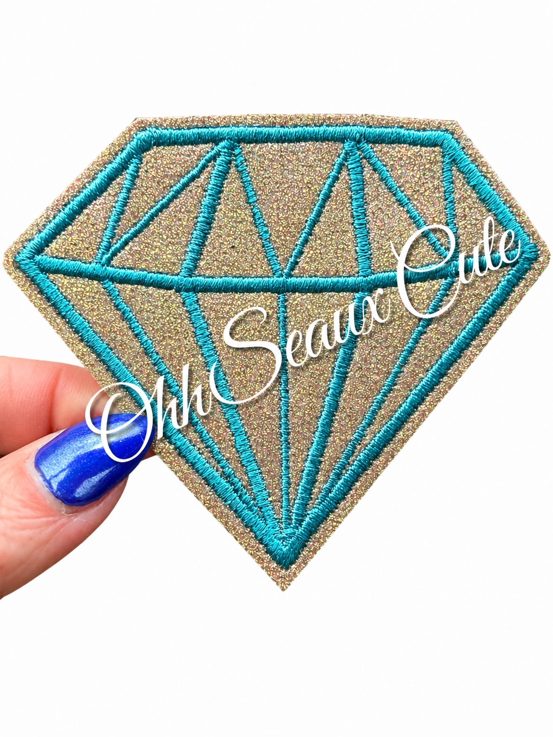 2.5” Glitter Diamond Teal Luster