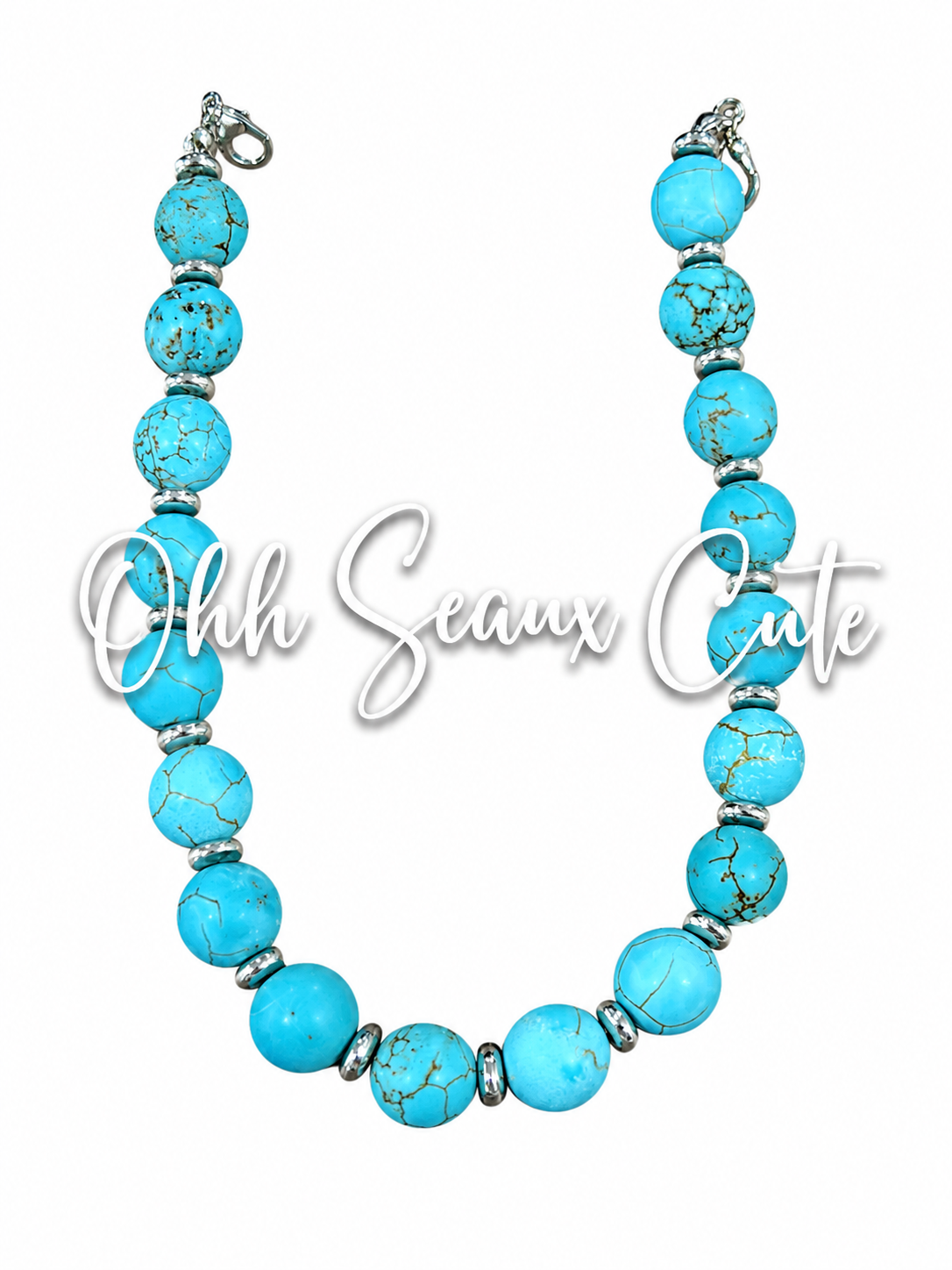 9” Teal Stone Hat Chain