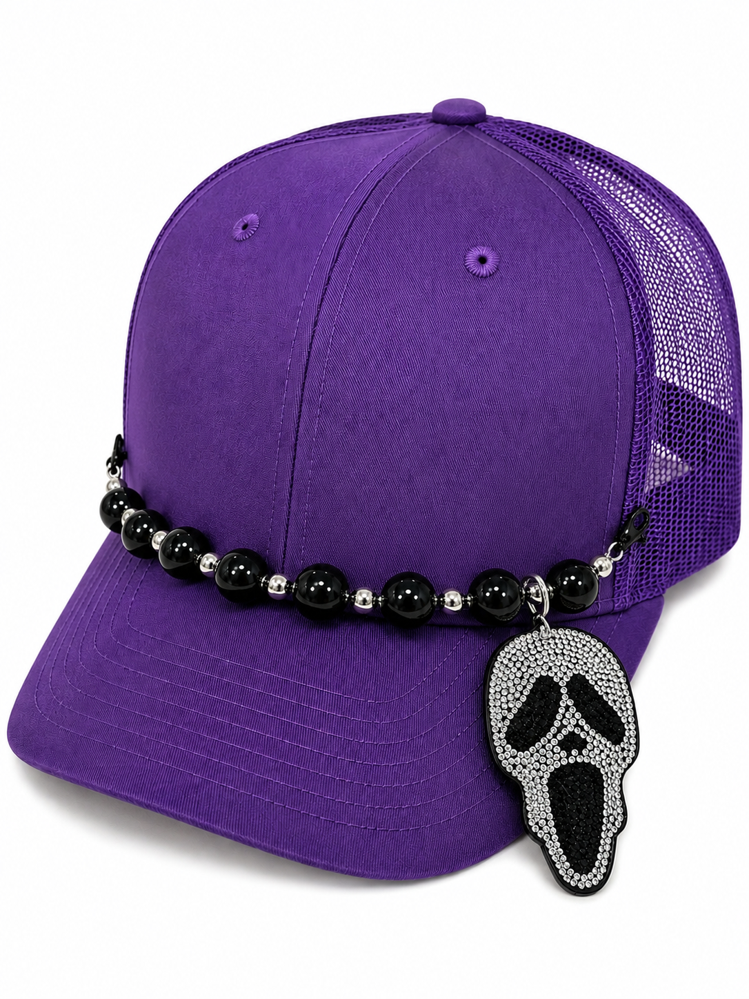 9” Bling Ghost-face 2 Hat Chain