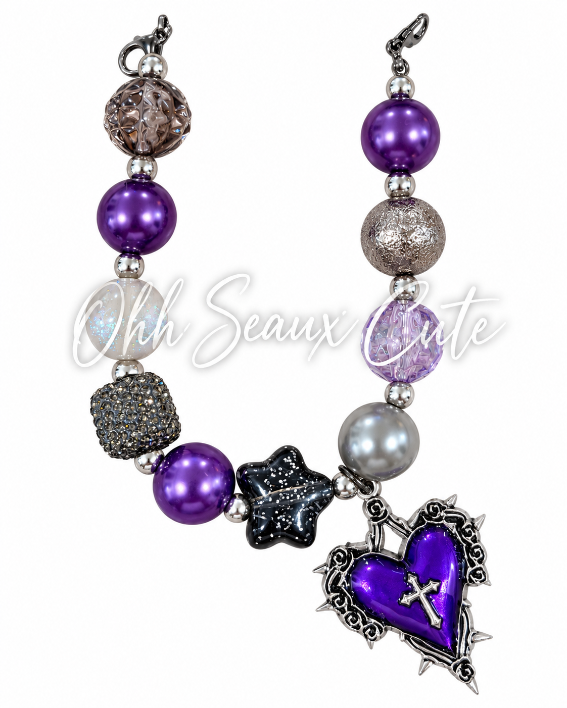 9” Purple Gothic 4 Hat Chain