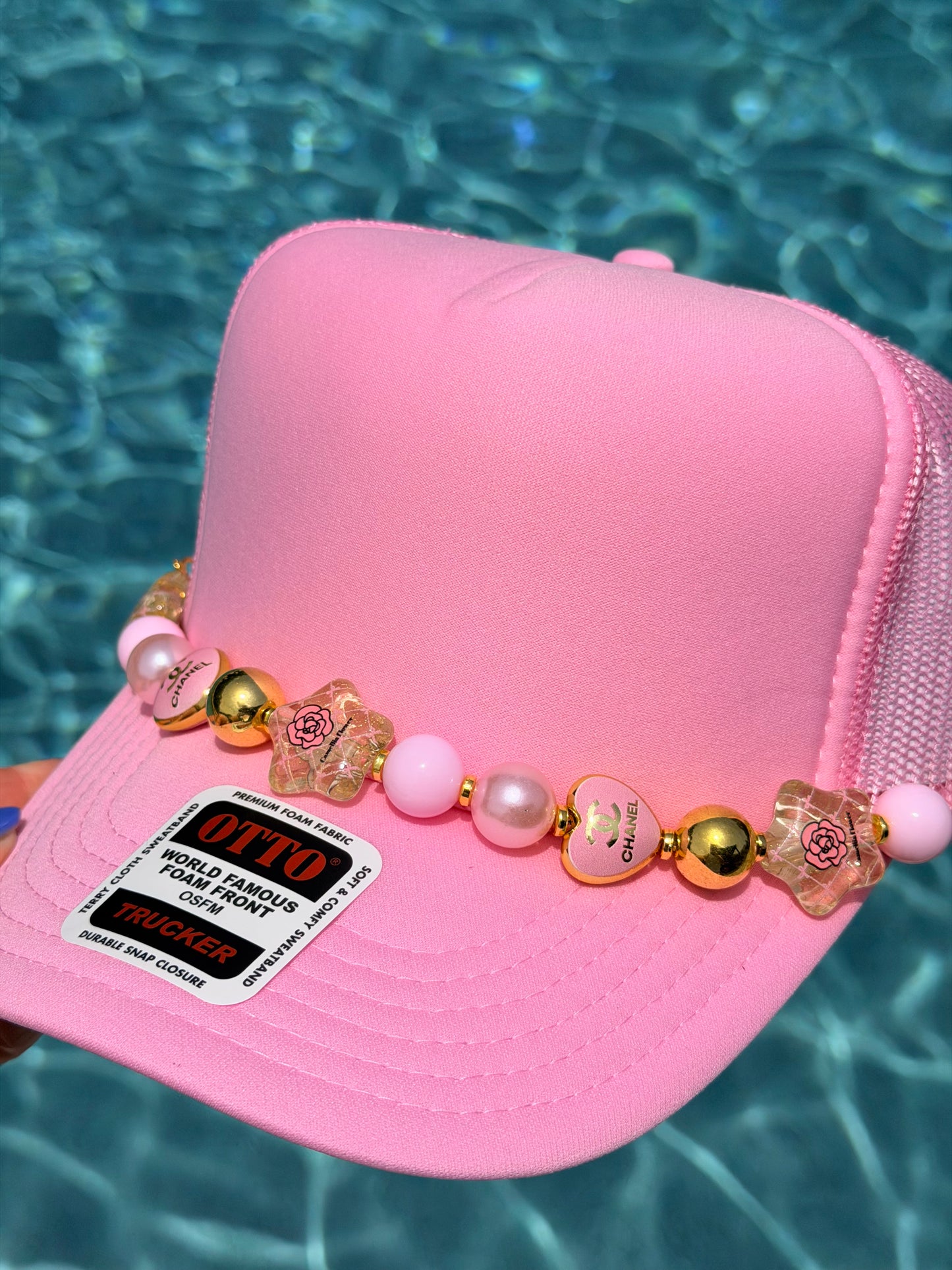 9” Pink CC Hat Chain