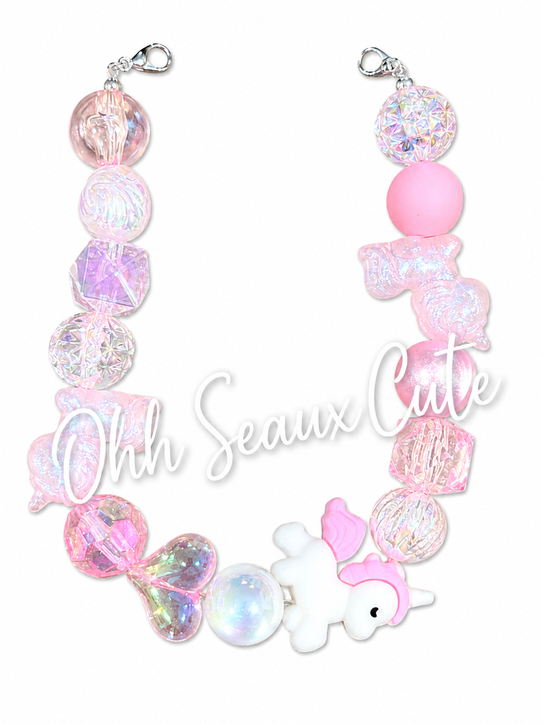 9” White Unicorn Hat Chain