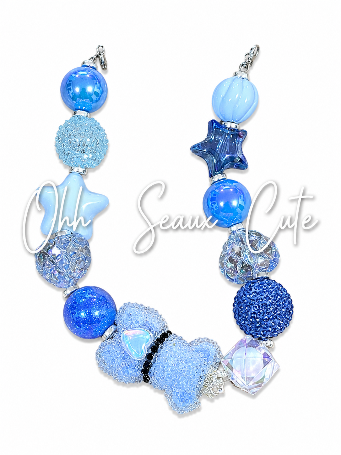 9” Blue Bear Hat Chain
