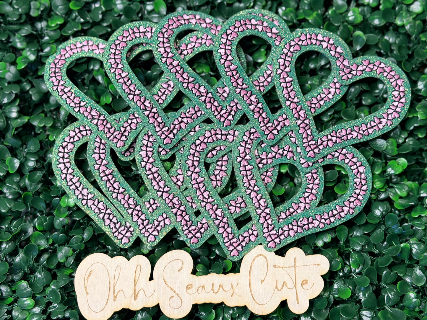 3” St Patrick’s Pink Flower Heart