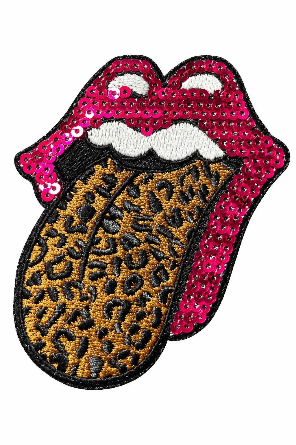 3” Sequin Leopard Tongue- Pink