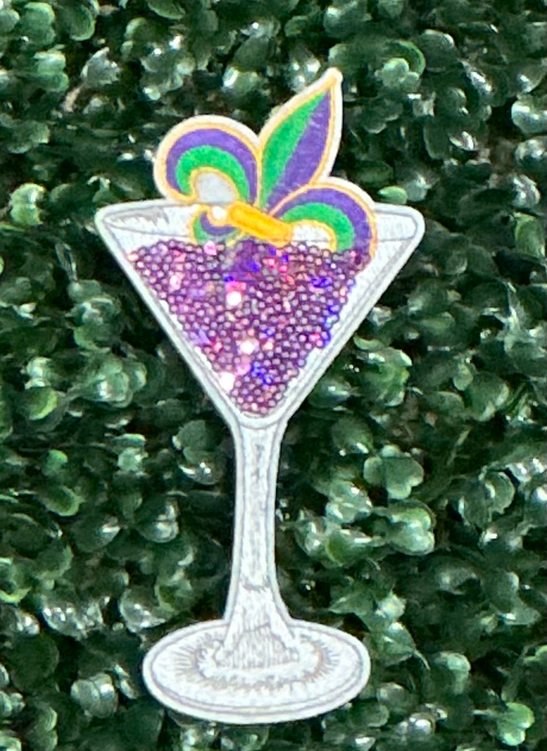 6” Sequin Mardi Gras Wine Glass Collection