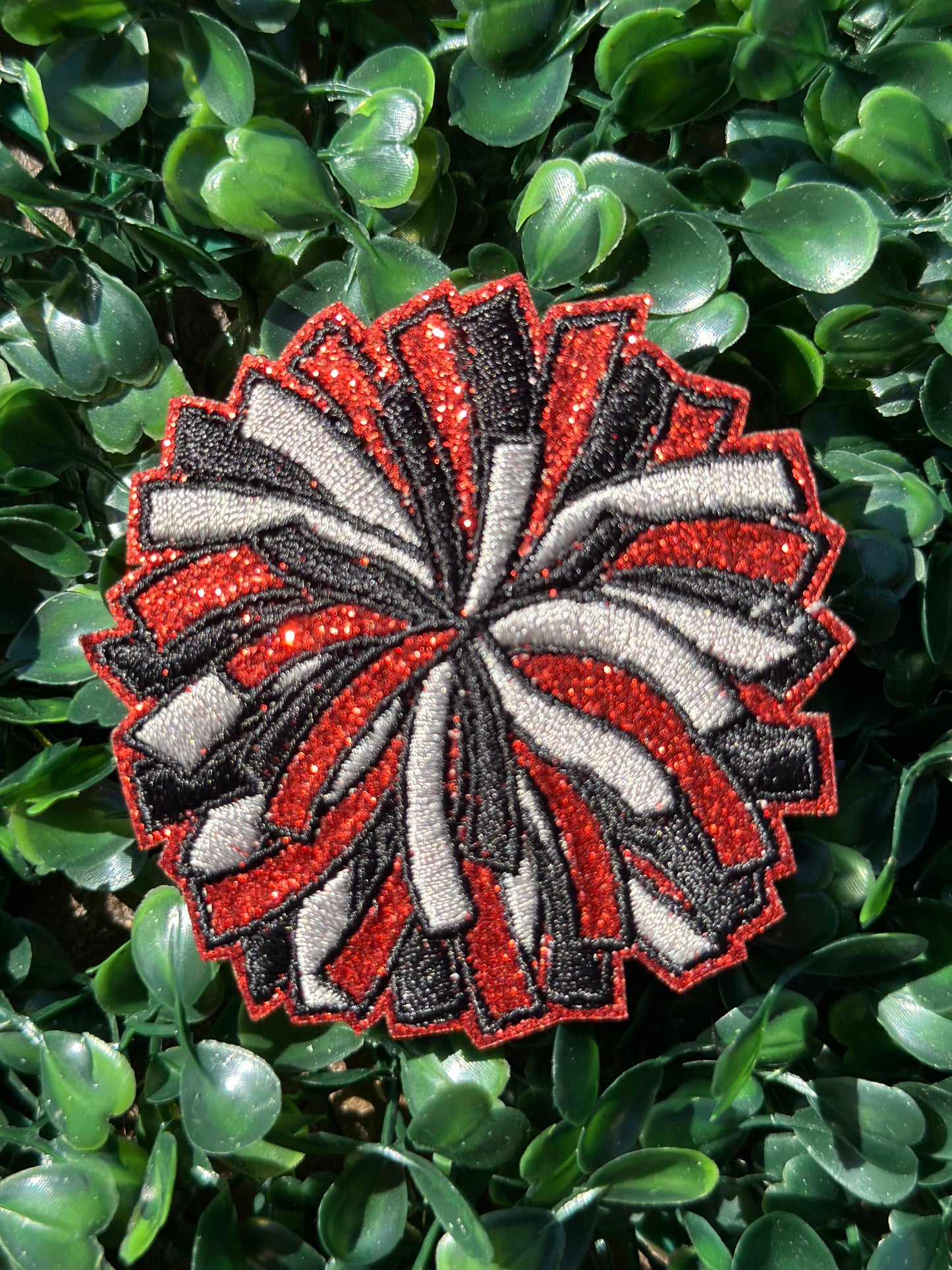 2.5” Pom Pom Glitter-Embroidery Patch