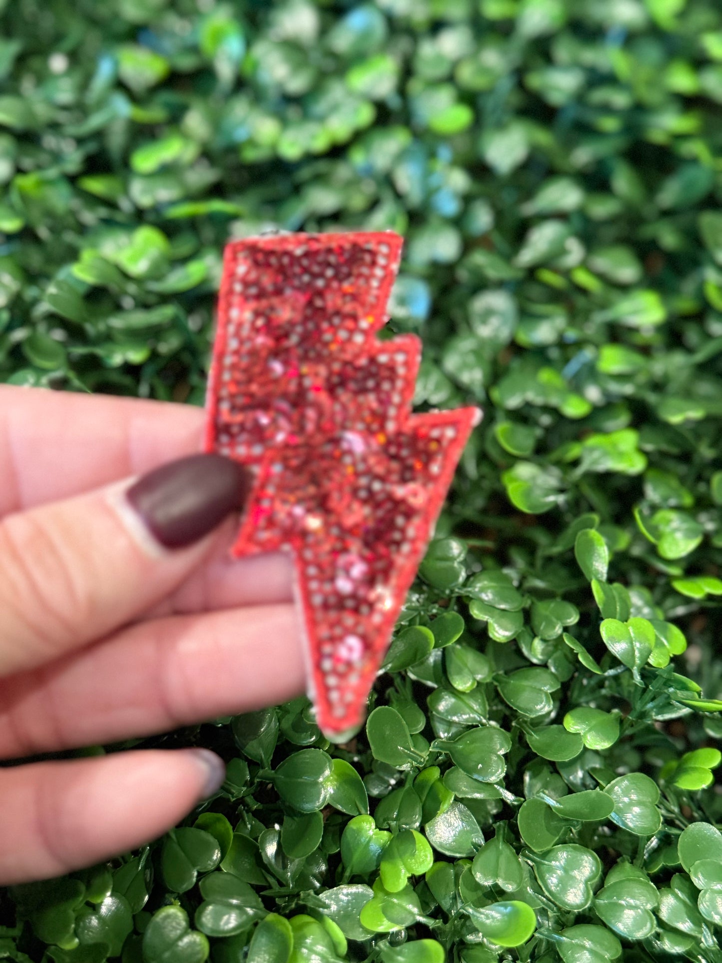 2” Sequin Lightening Bolt Patch