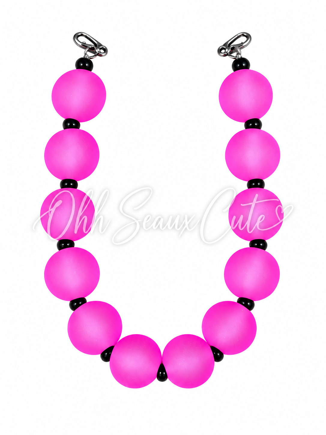 9” Frosted Pink Hat Chain