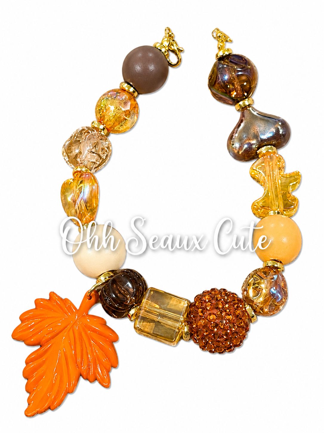 9” Brown Maple Hat Chain