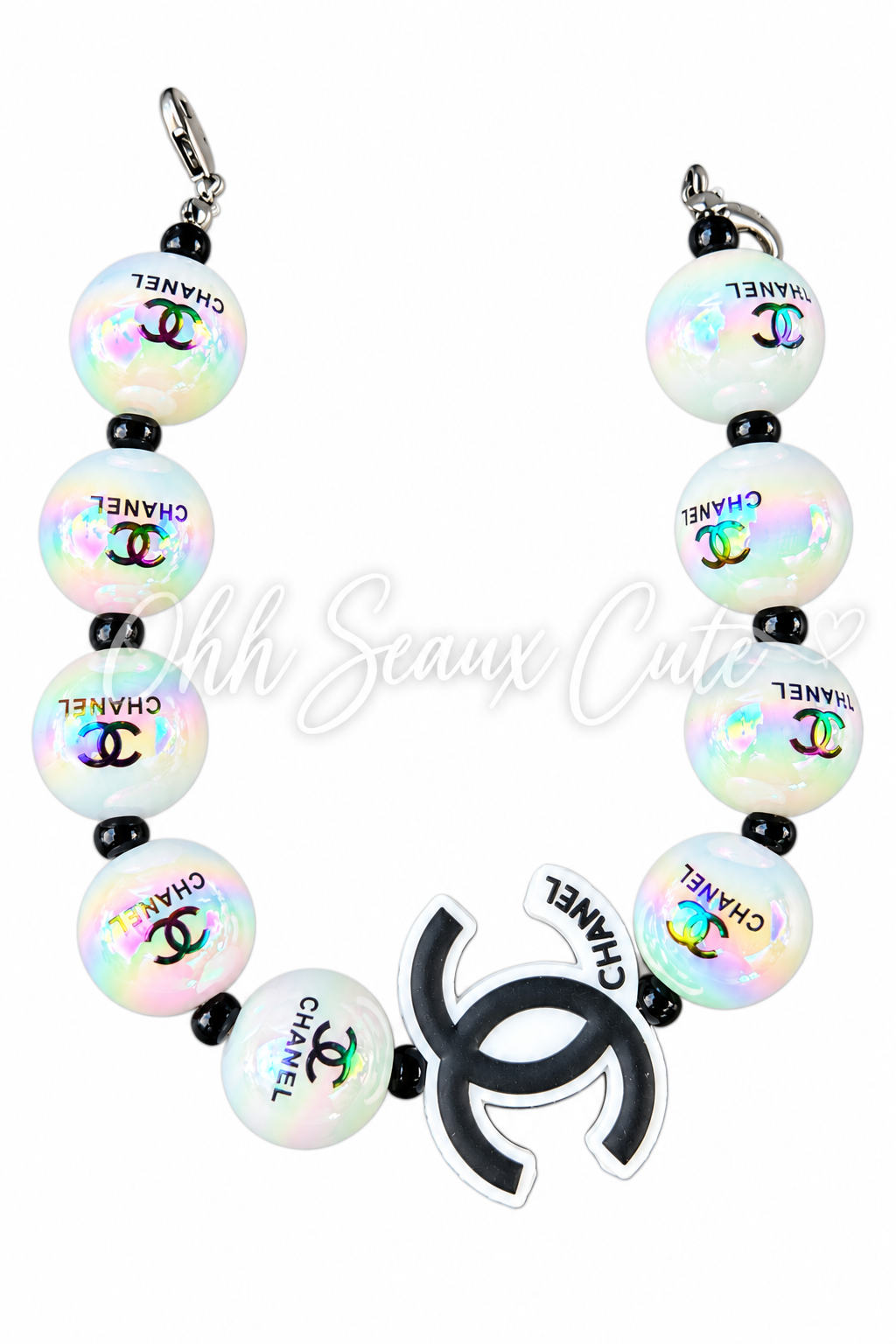 9” CC Black/White 2 Hat Chain