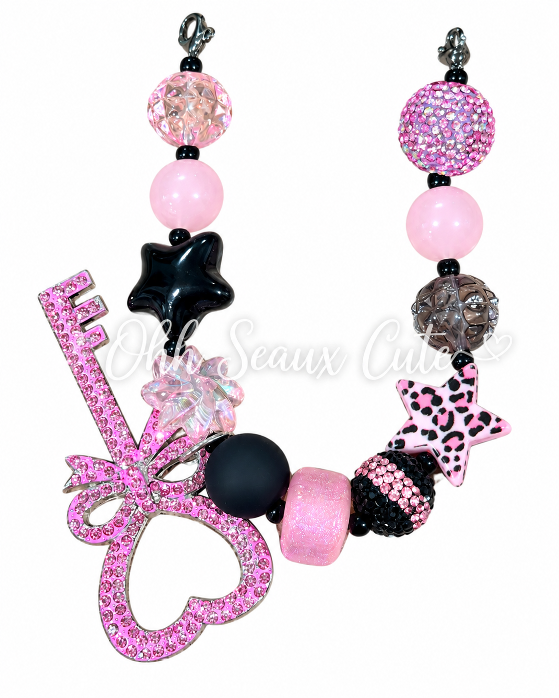 9” October Pink 8 Hat Chain