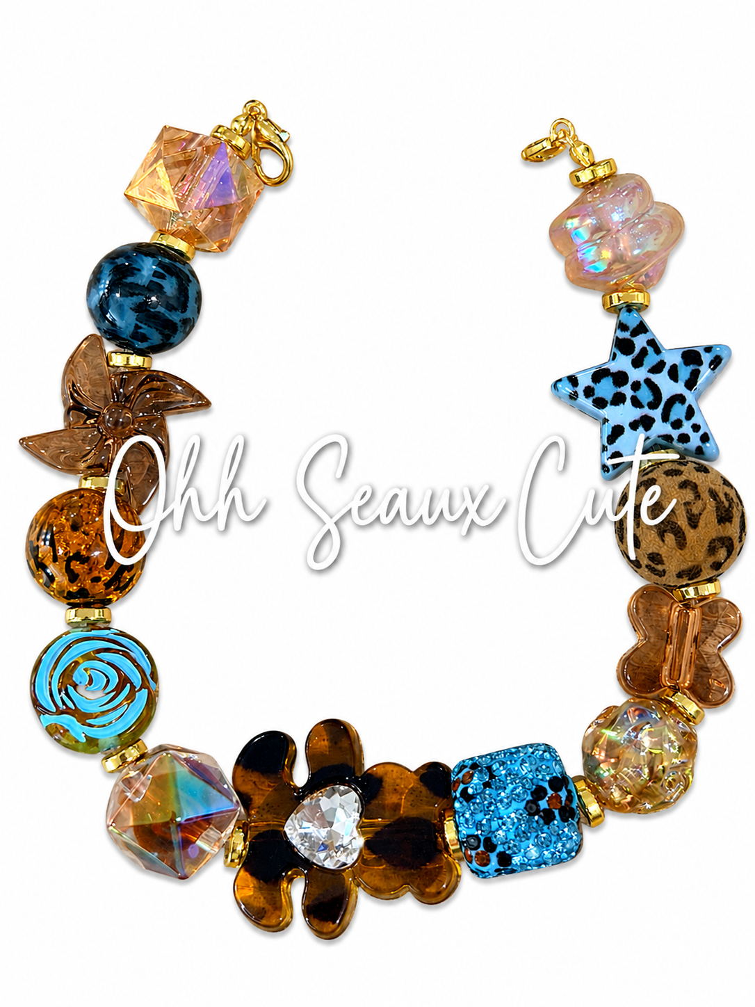9” Brown Leopard Hat Chain