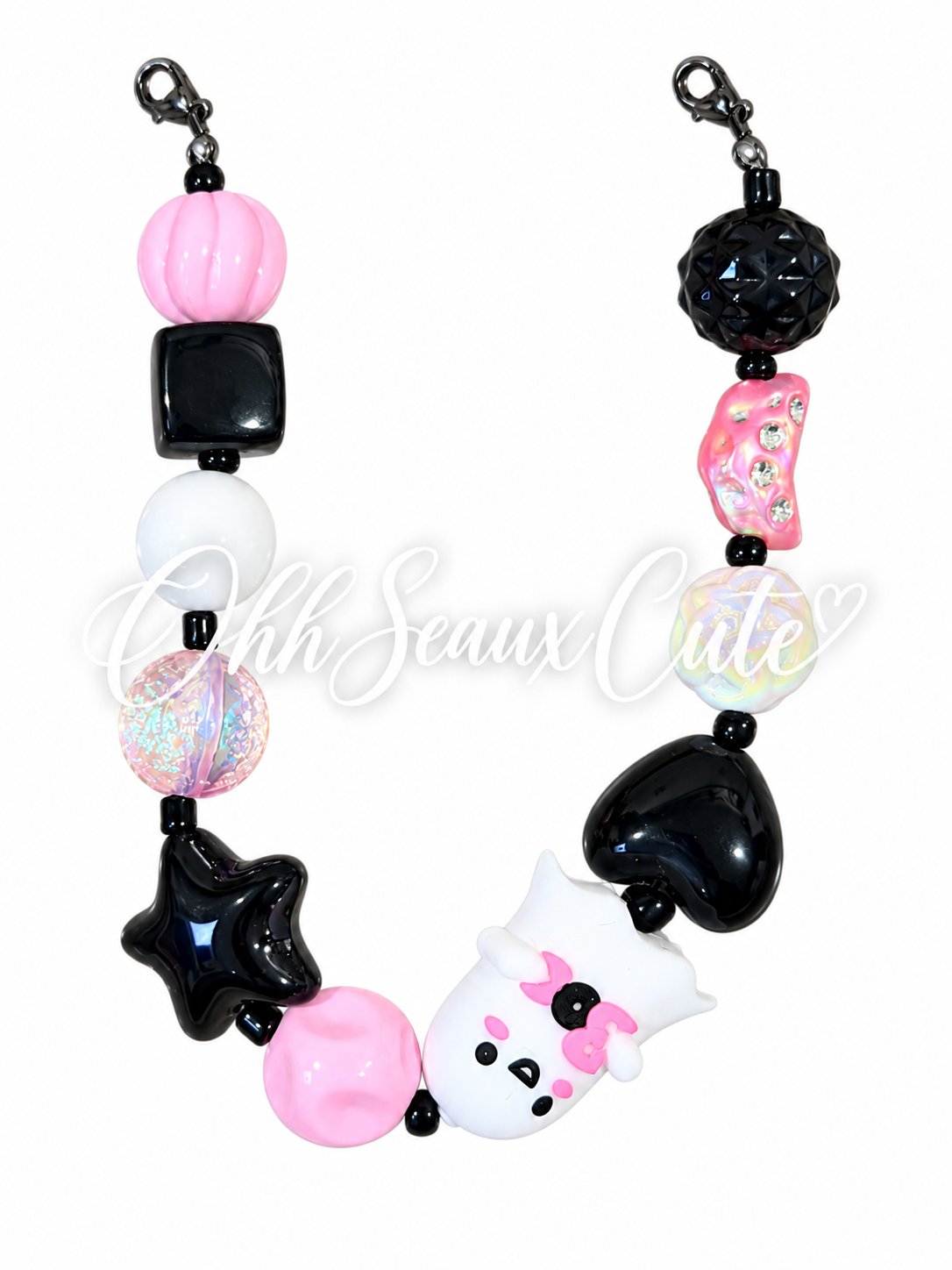 9” Pink BOO Ghost Hat Chain