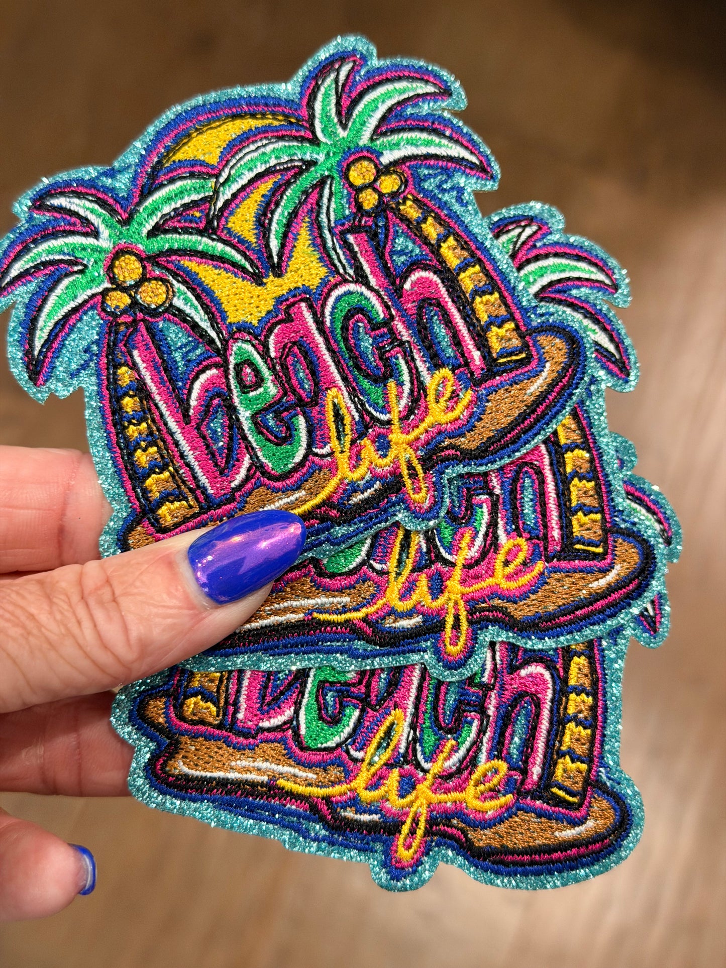 3.25” Glitter Palm BEACH LIFE