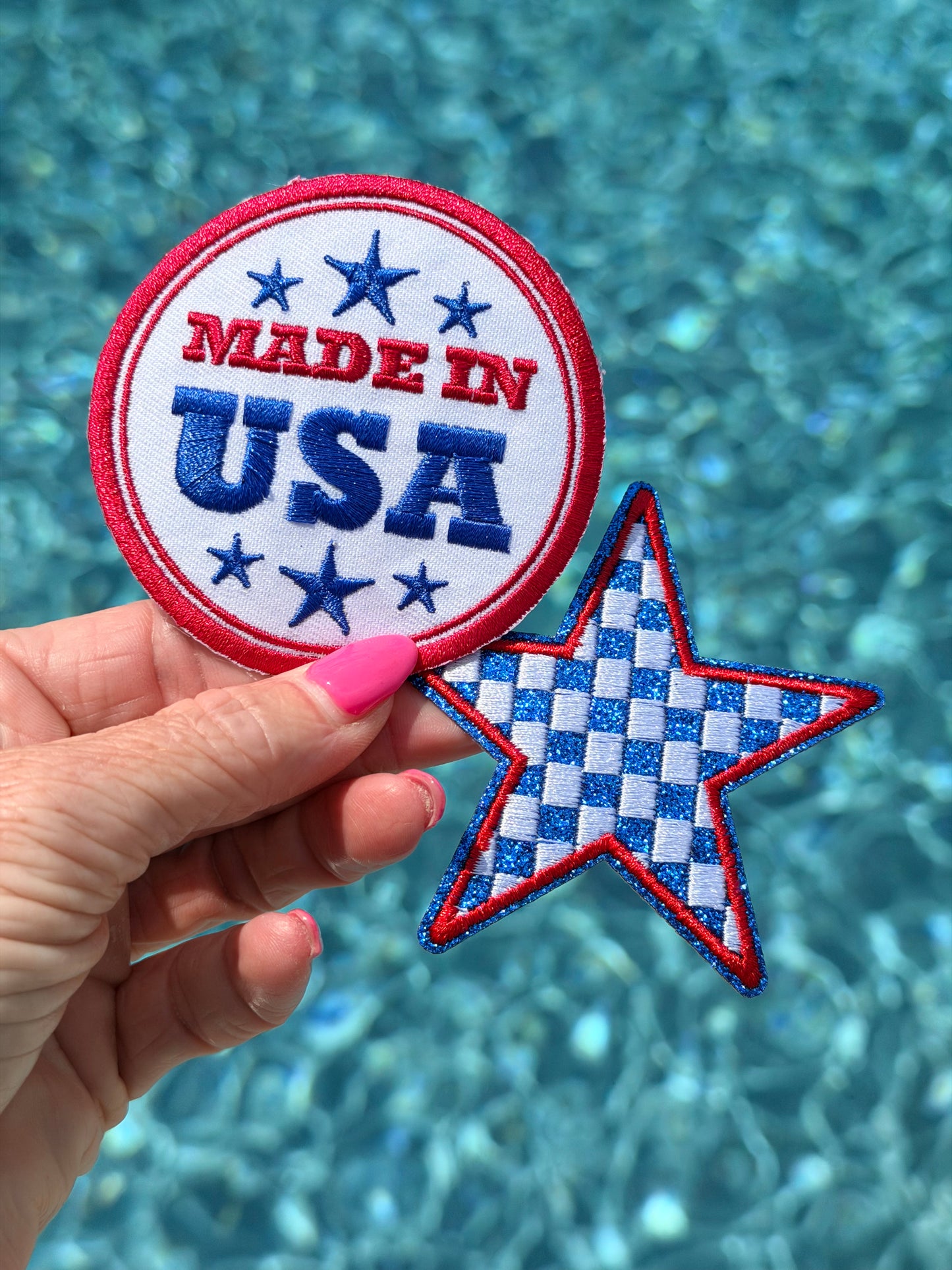 3” USA Checkered Star