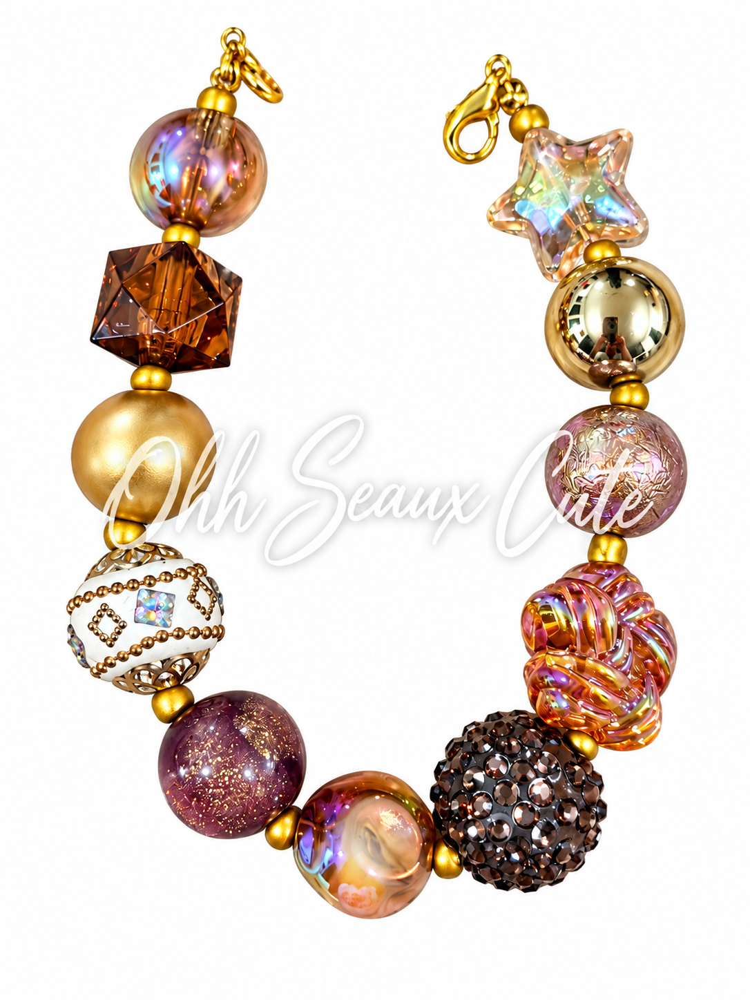 9” Crystal Chocolate 15 Hat Chain