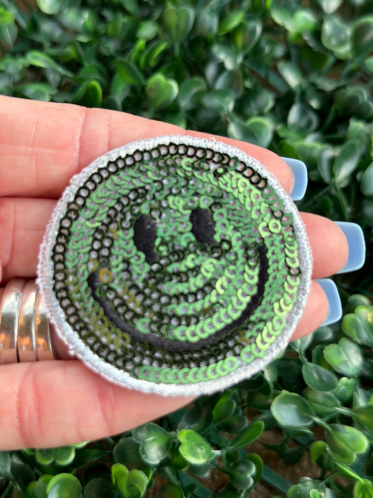 Fall Sequin Smiley 2” Patch