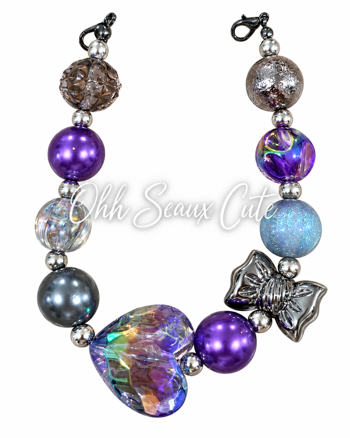 9” Purple Gothic 5 Hat Chain