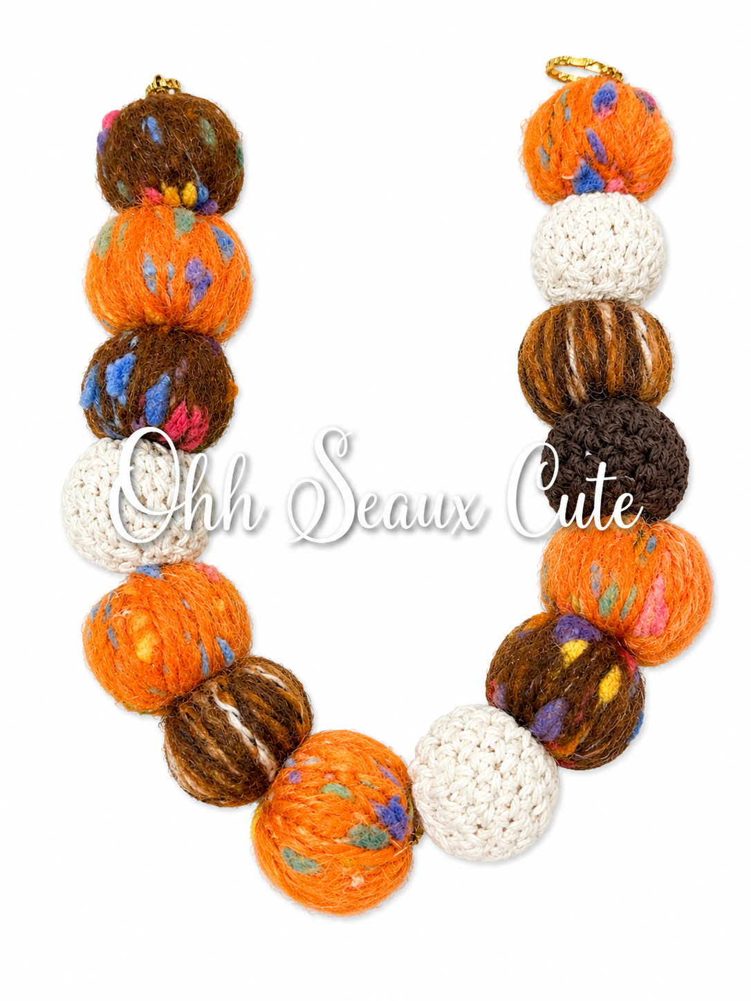 9” Fall Granny Knit Hat Chain