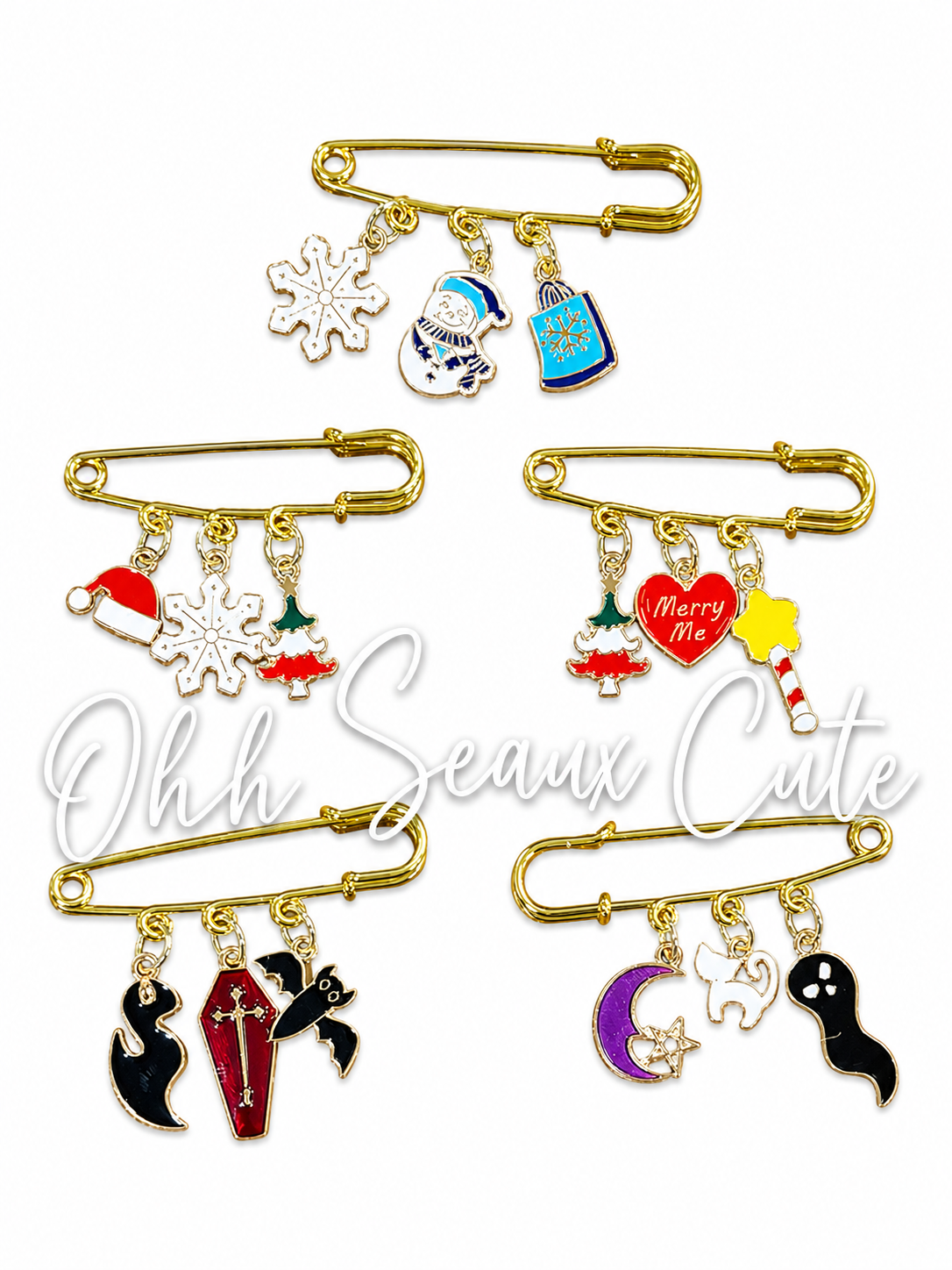 Holiday Hat Pins (Set of 5)